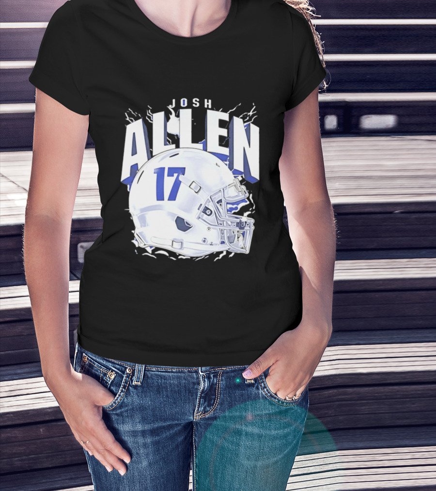 Josh Allen 17 Buffalo Bills Helmet T-Shirt