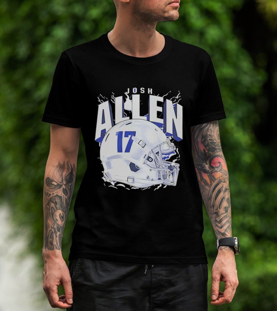 Josh Allen 17 Buffalo Bills Helmet T-Shirt