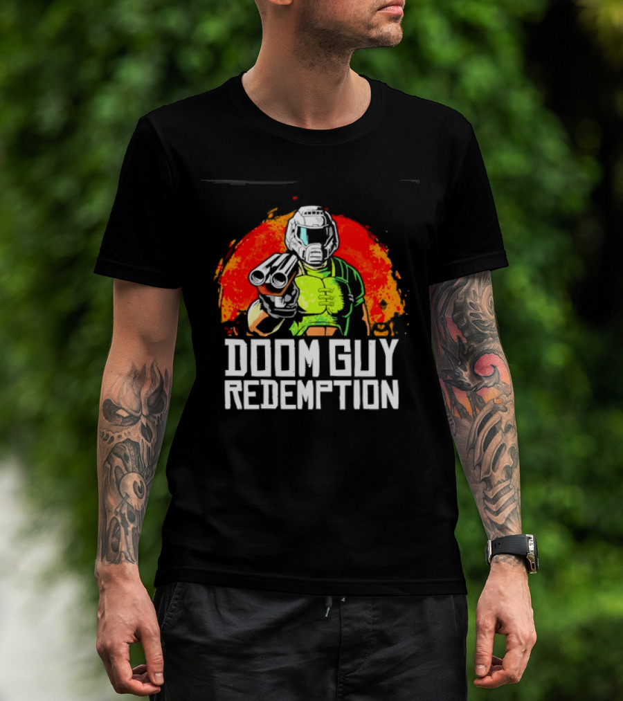 Doom Guy Redemption Video Game FPS Gaming Action T-Shirt