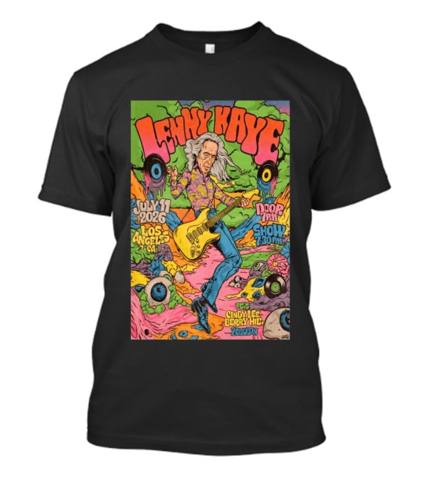 Lenny Kaye July 11 2026 Los Angeles Show Zebulon Plus Cindy Lee Berry Hill T-Shirt