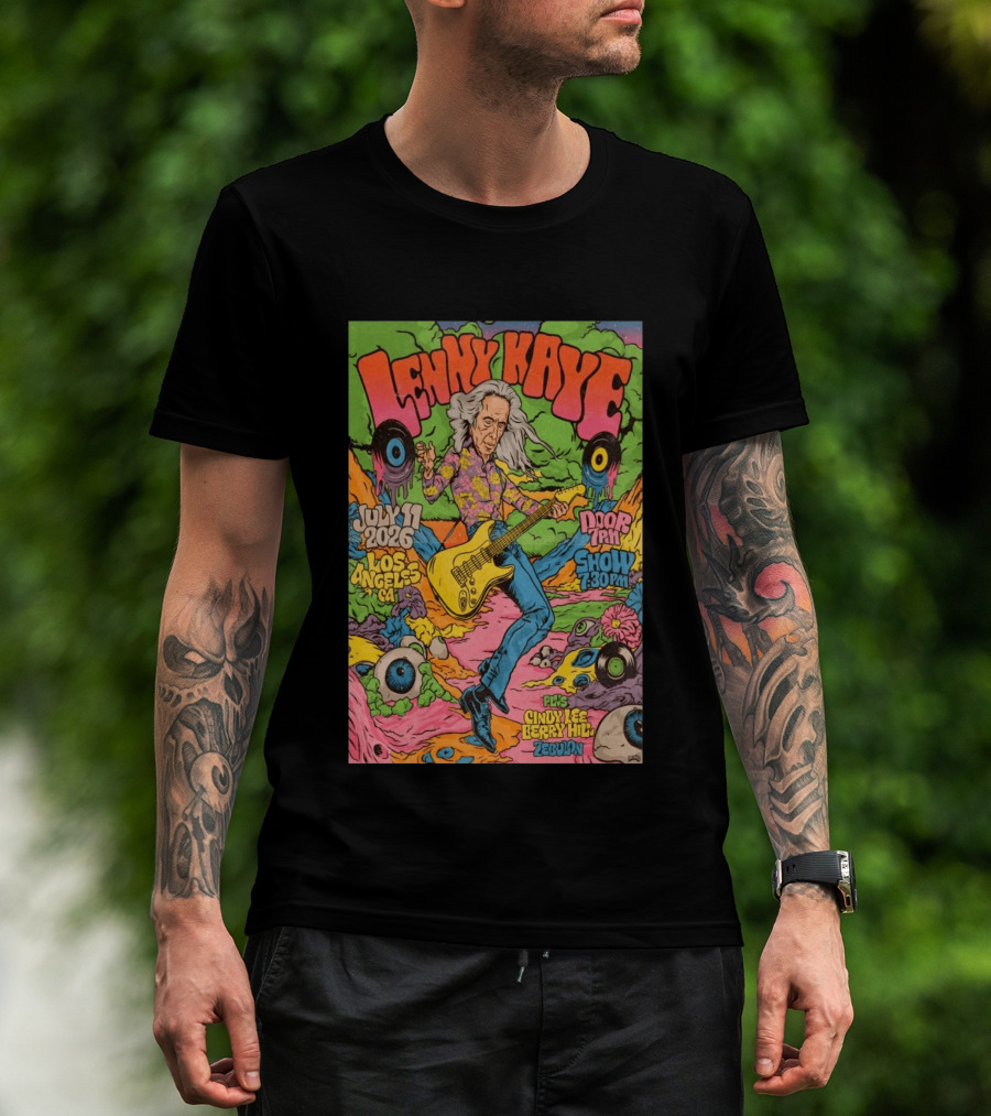 Lenny Kaye July 11 2026 Los Angeles Show Zebulon Plus Cindy Lee Berry Hill T-Shirt