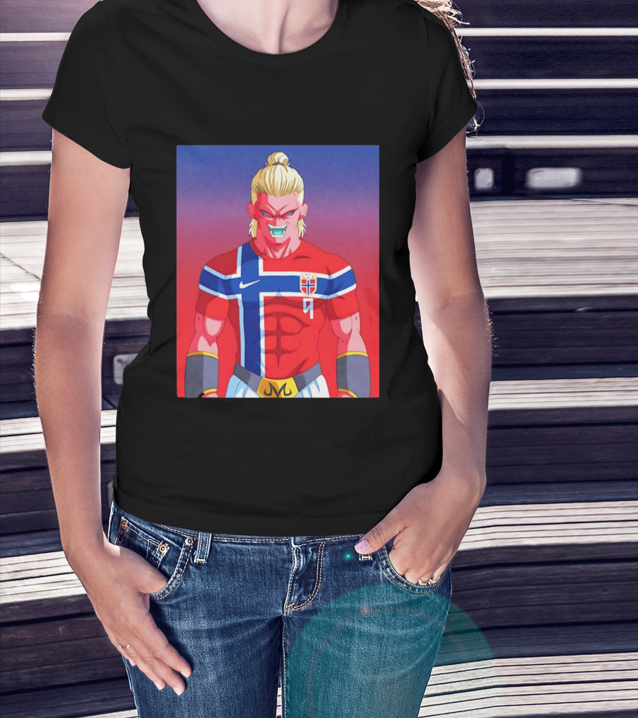Erling Haaland As Dragon Ball Z Majin Buu With Norway Jersey 9 T-Shirt