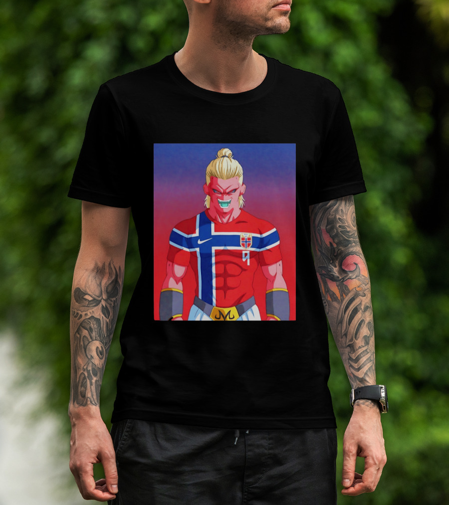 Erling Haaland As Dragon Ball Z Majin Buu With Norway Jersey 9 T-Shirt