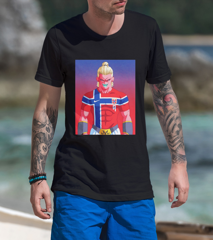 Erling Haaland As Dragon Ball Z Majin Buu With Norway Jersey 9 T-Shirt