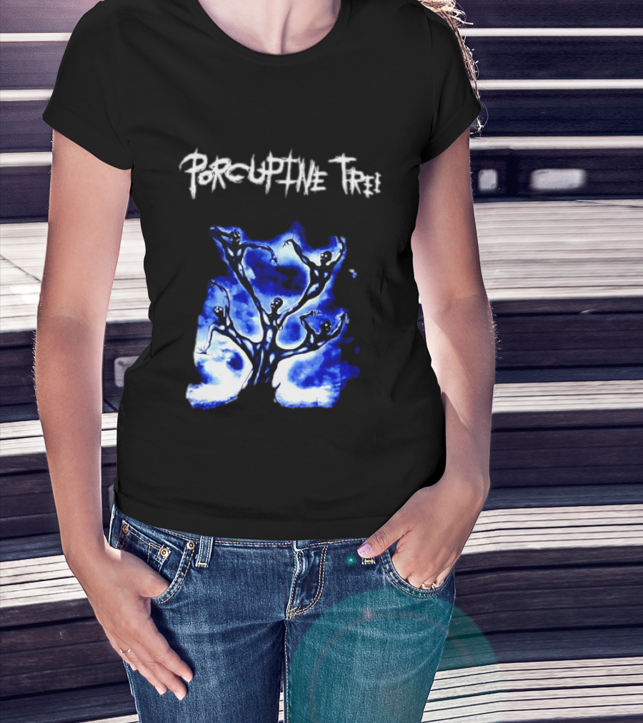 Porcupine Tree Ecelna Rock And Roll Blue Abstract Figures T-Shirt