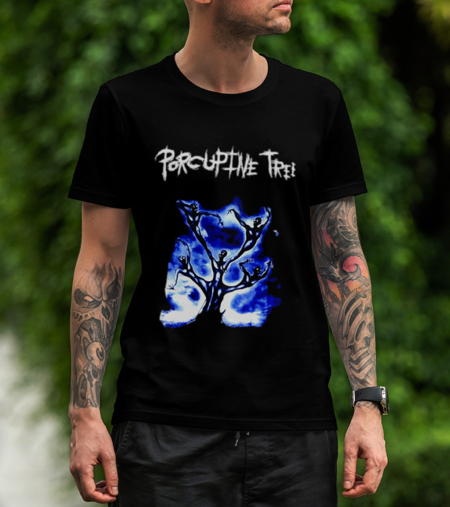 Porcupine Tree Ecelna Rock And Roll Blue Abstract Figures T-Shirt