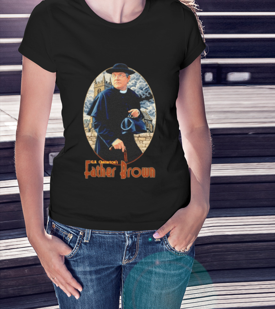 G.K. Chesterton's Father Brown Detective Church Mystery Scene T-Shirt