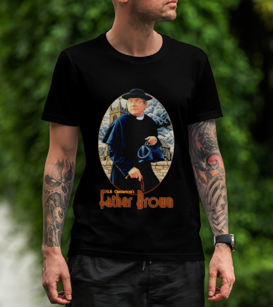 G.K. Chesterton's Father Brown Detective Church Mystery Scene T-Shirt