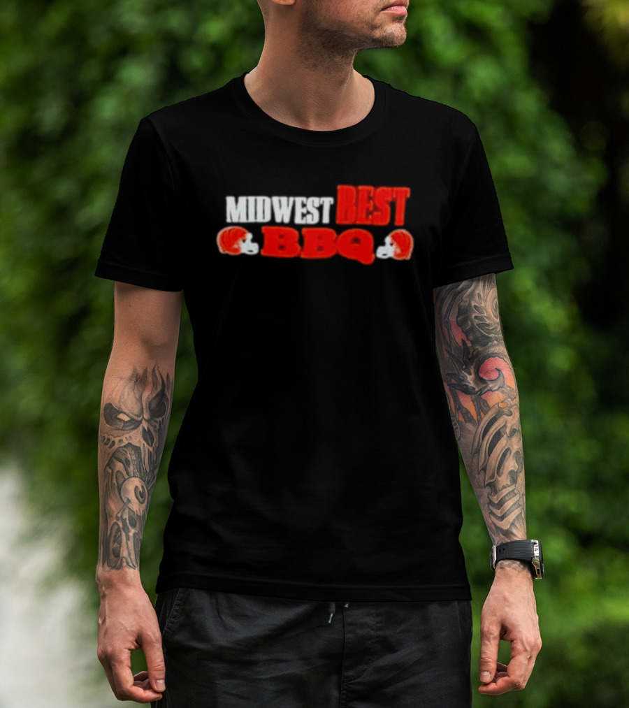 Midwest Best BBQ Cincinnati Bengals Football Helmets T-Shirt