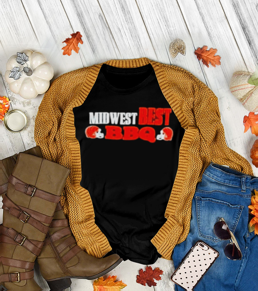 Midwest Best BBQ Cincinnati Bengals Football Helmets T-Shirt