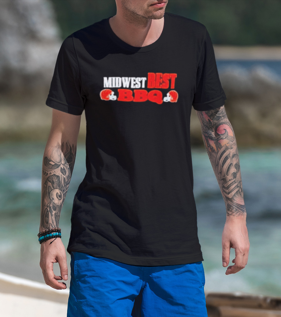Midwest Best BBQ Cincinnati Bengals Football Helmets T-Shirt