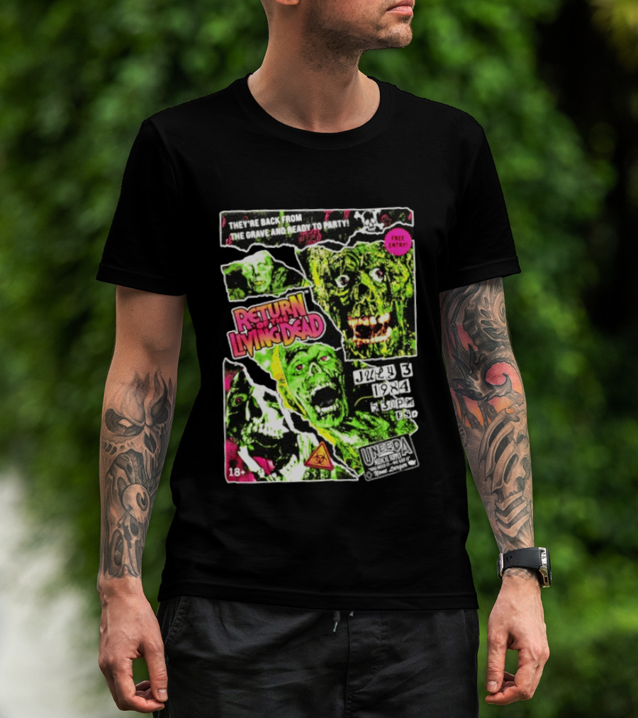 Return Of The Living Dead They're Back From The Grave Read To Party July 3 1984 Uneeda Medical Supply 18+ T-Shirt