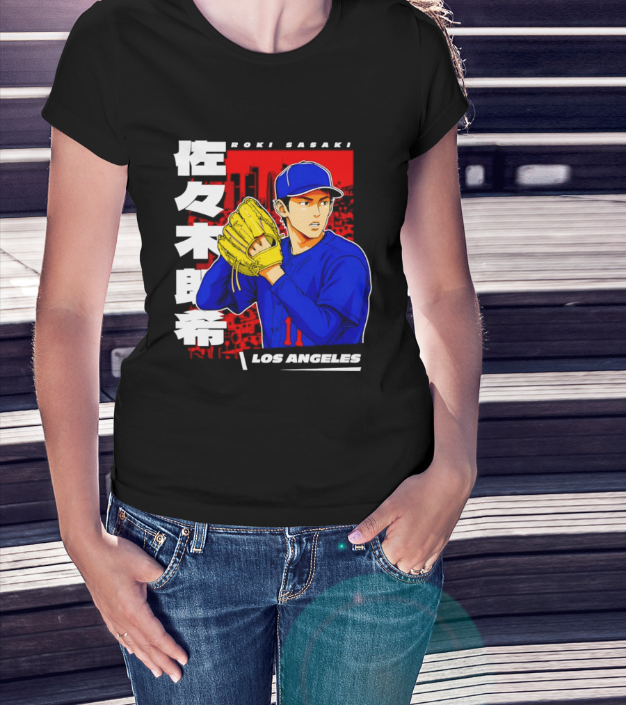 Roki Sasaki Los Angeles Baseball Japanese T-Shirt
