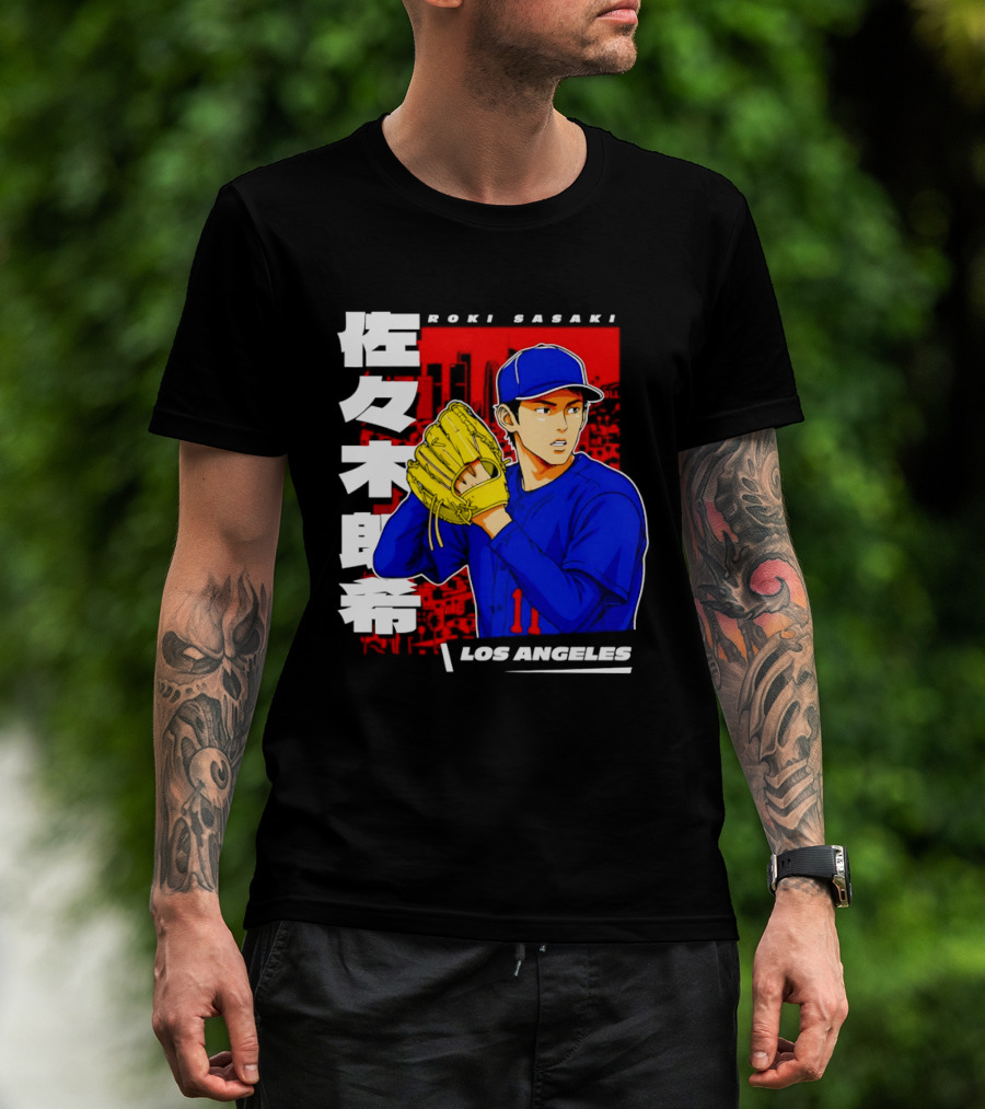 Roki Sasaki Los Angeles Baseball Japanese T-Shirt