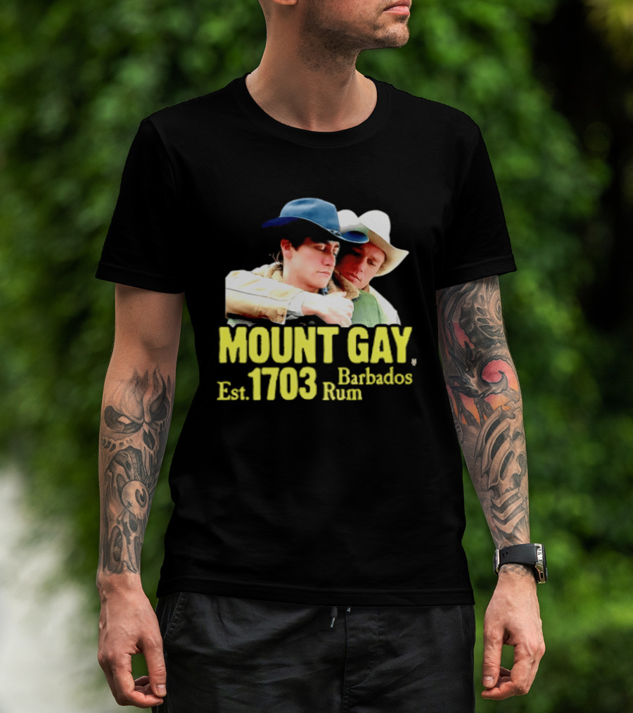 Mount Gay Est 1703 Barbados Rum Brokeback Mountain Cowboys T-Shirt