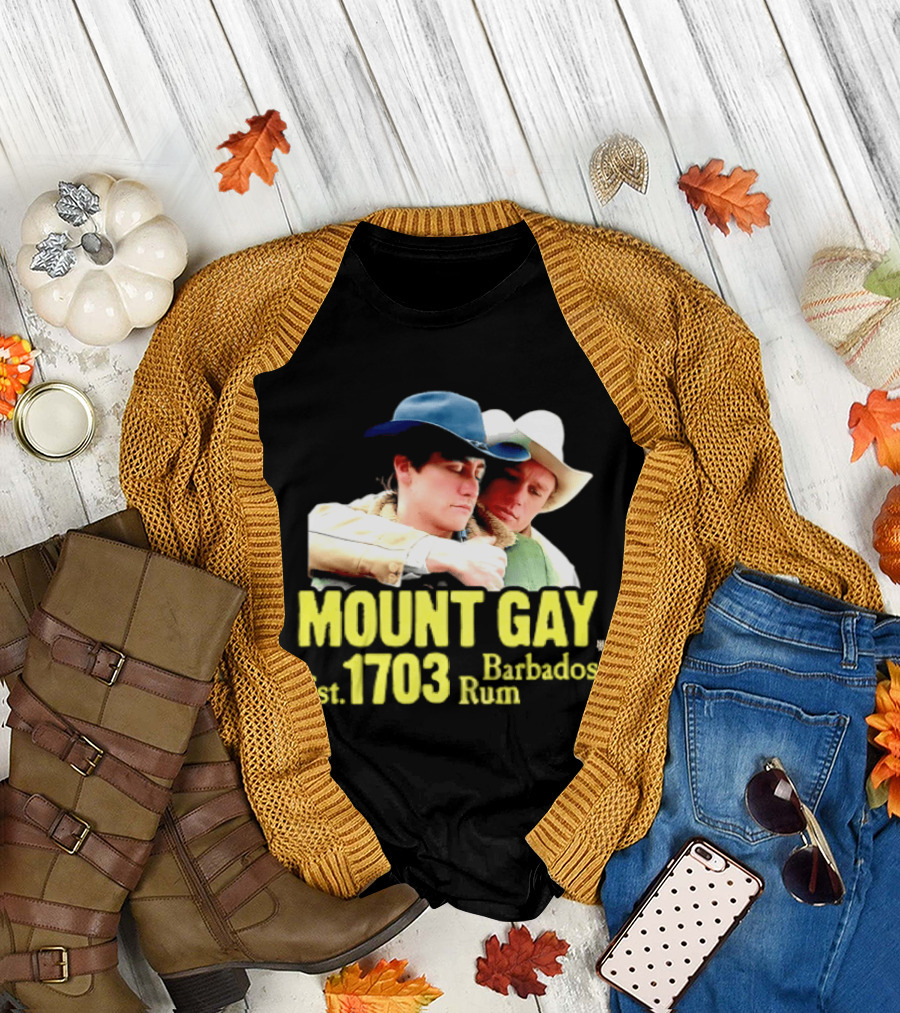 Mount Gay Est 1703 Barbados Rum Brokeback Mountain Cowboys T-Shirt