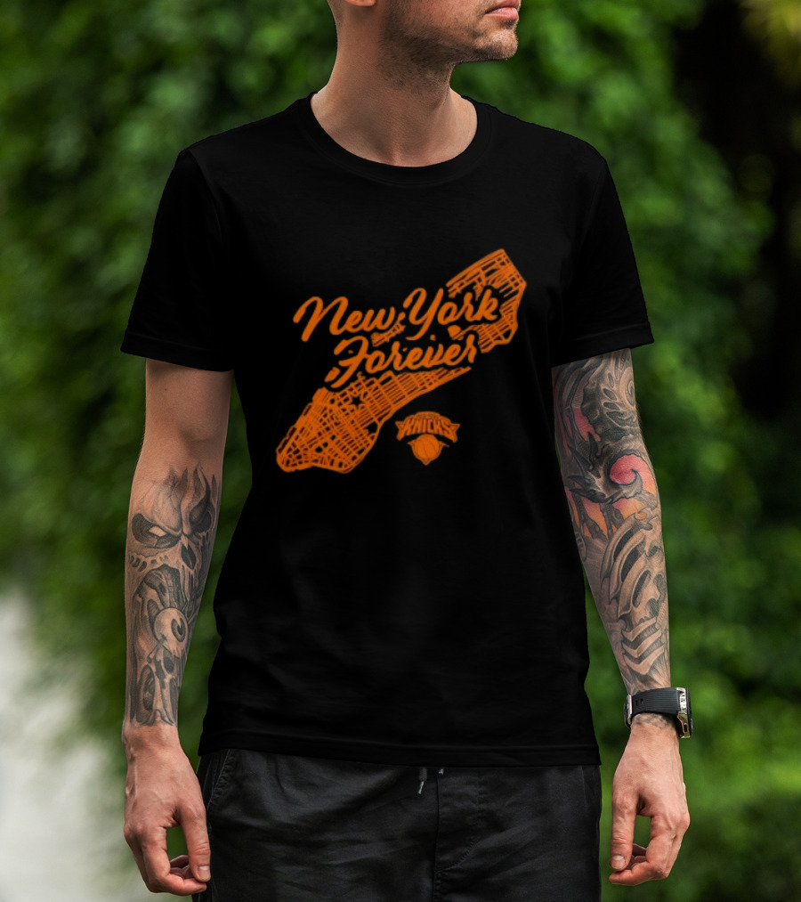 New York Forever Knicks NBA Basketball Map T-Shirt
