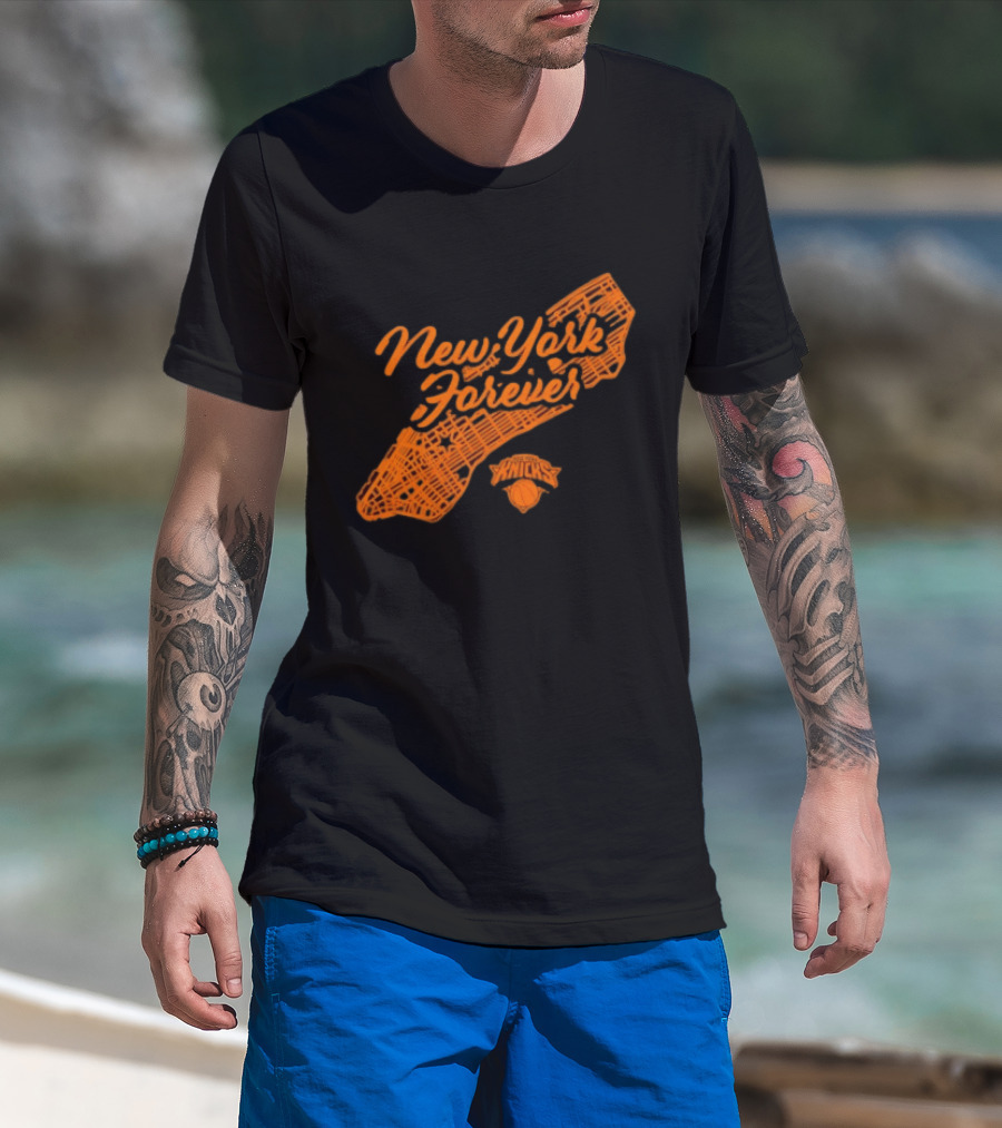 New York Forever Knicks NBA Basketball Map T-Shirt