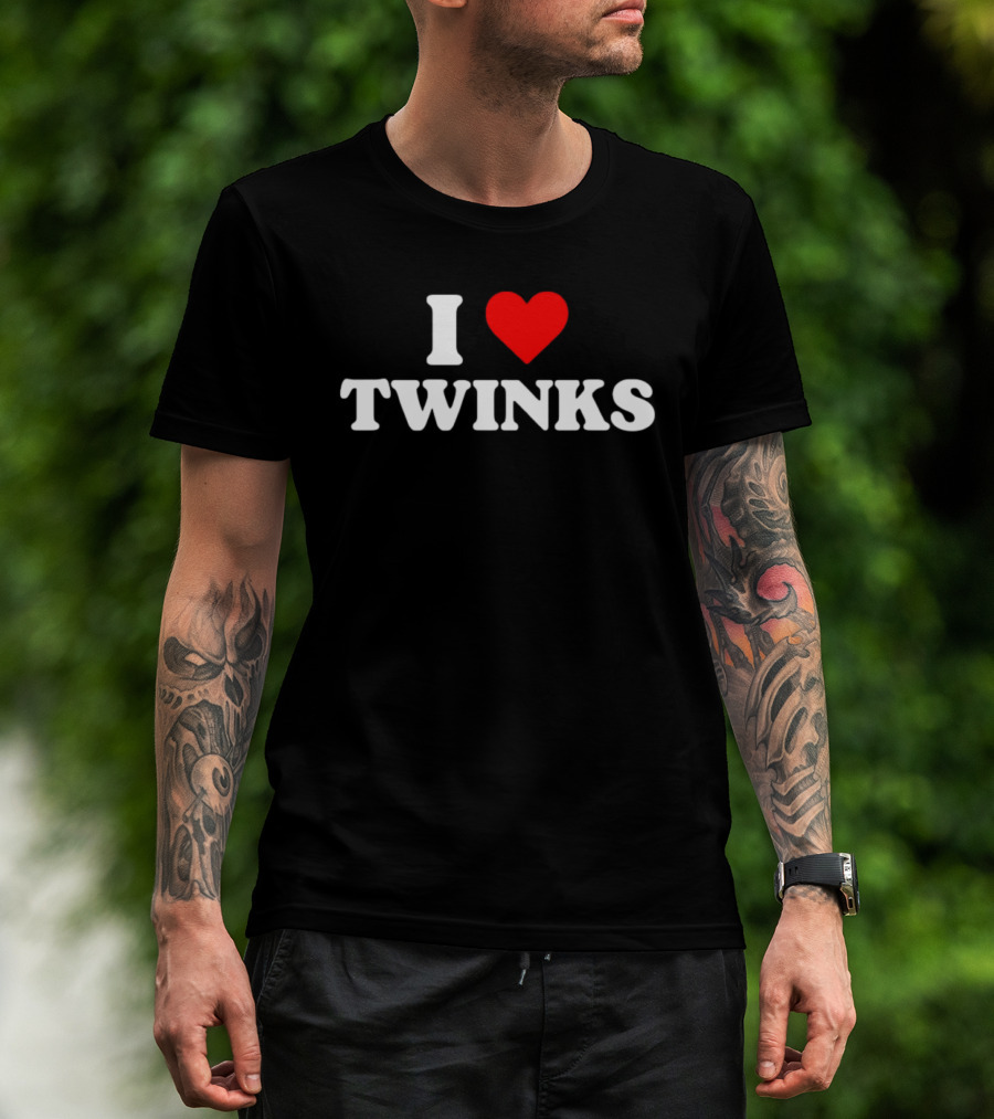 I Love Twinks Heart Symbol LGBTQ Pride Gay Interest T-Shirt