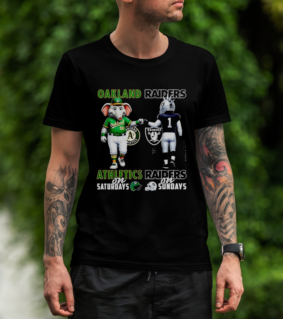 Oakland Athletics Saturdays Raiders Sundays T-Shirt