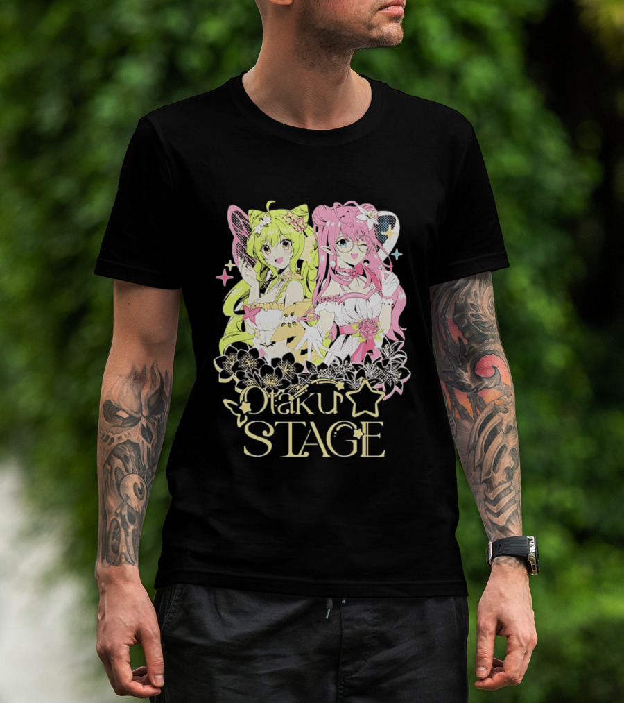 Otaku Stage Manga Kawaii Anime Girls Floral T-Shirt