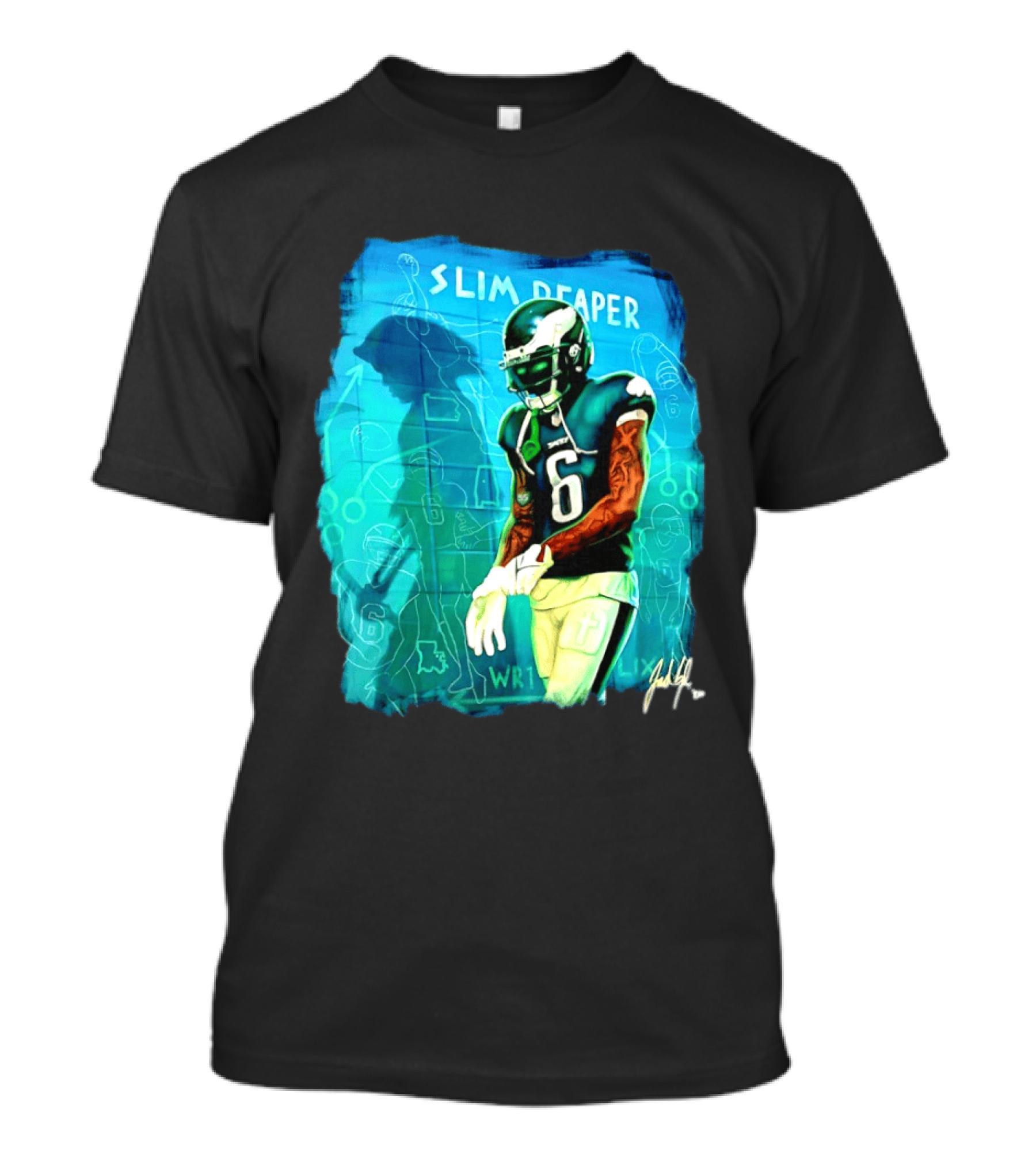 Philadelphia Eagles Devonta Smith Slim Reaper Phantom Six WR1 T-Shirt