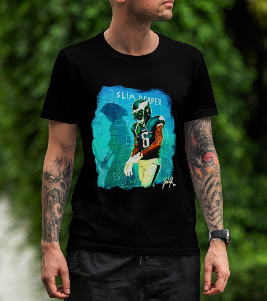 Philadelphia Eagles Devonta Smith Slim Reaper Phantom Six WR1 T-Shirt