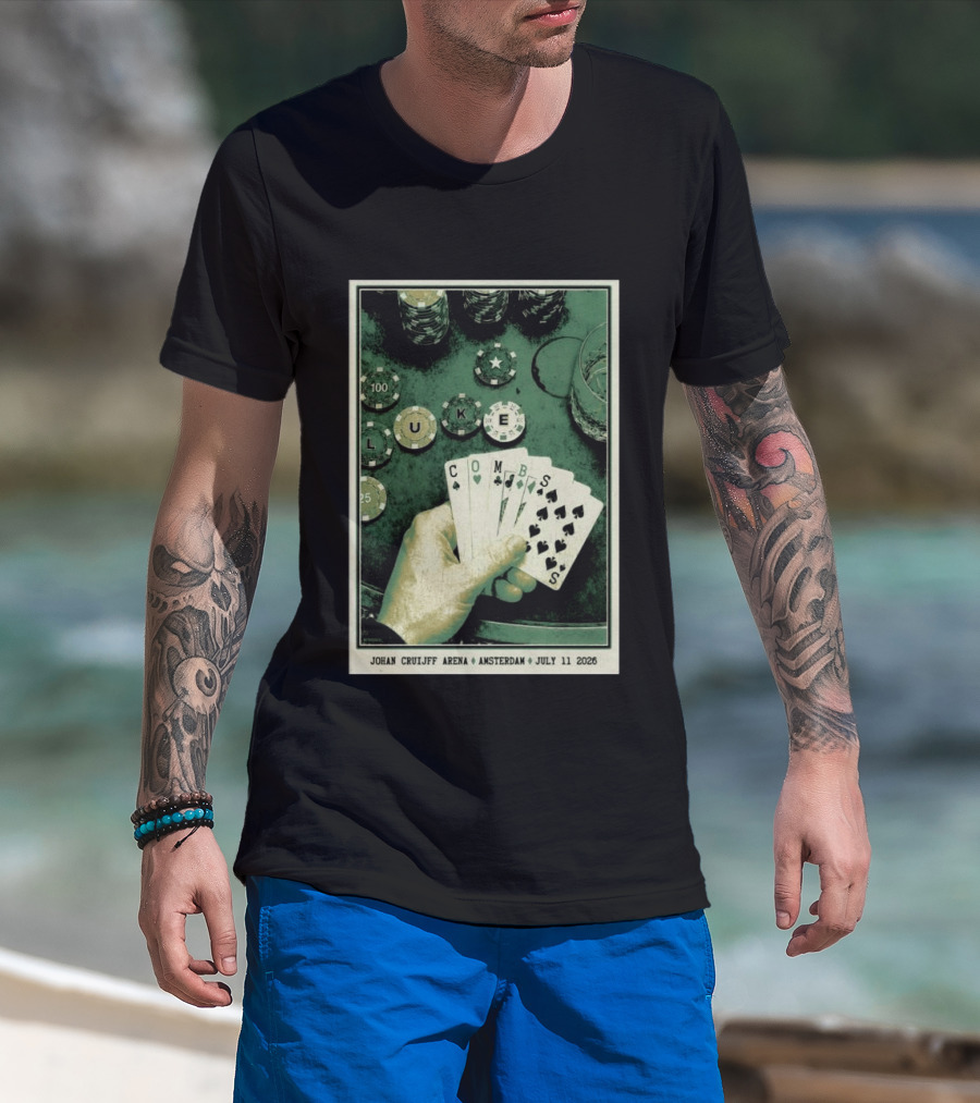 Luke Combs Poker Themed Johan Cruijff Arena Amsterdam July 11 2026 Tour T-Shirt