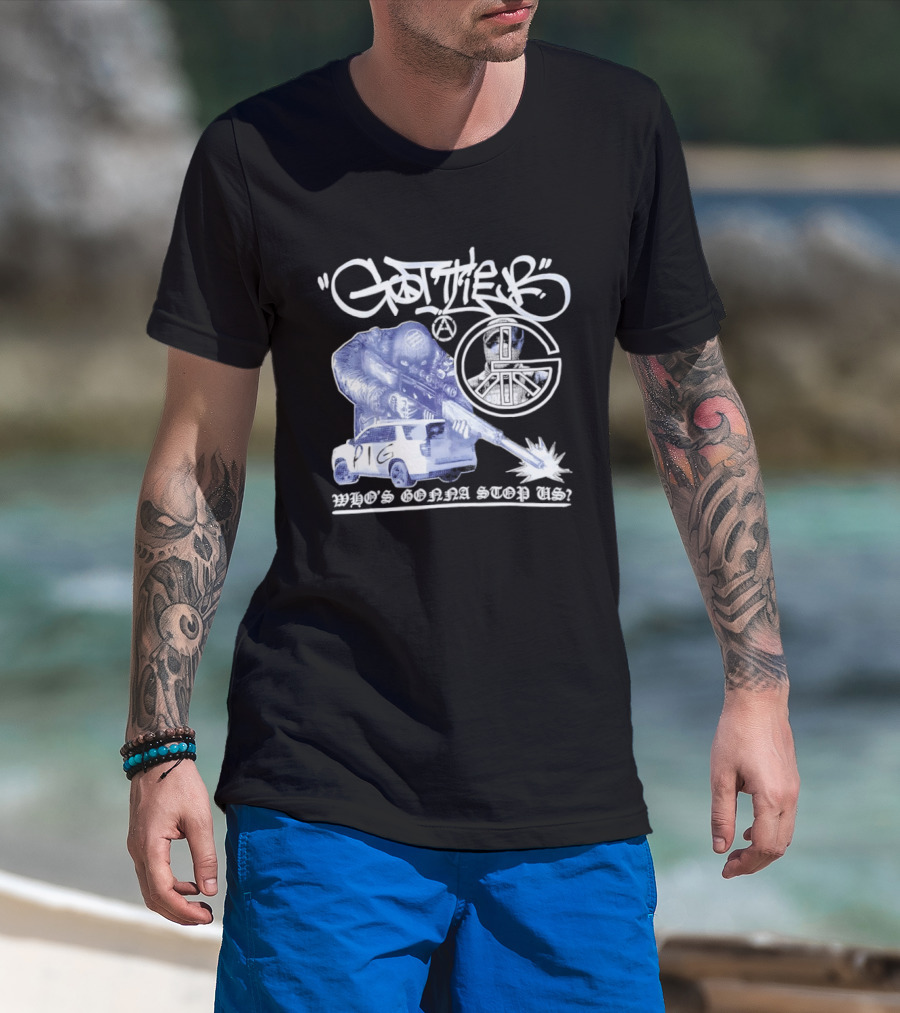 Gottlieb Anarchist Pig Who's Gonna Stop Us Tactical Graffiti T-Shirt
