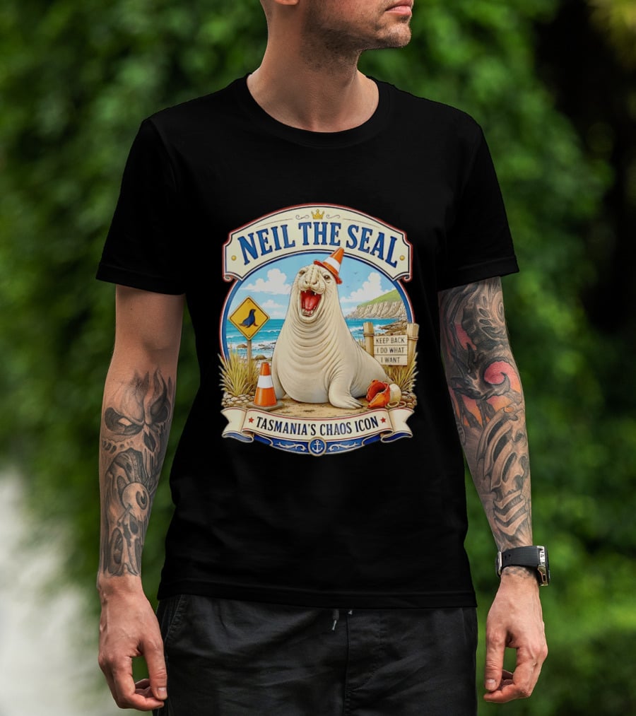 Neil The Seal Keep Back Do What I Want Tasmania's Chaos T-Shirt