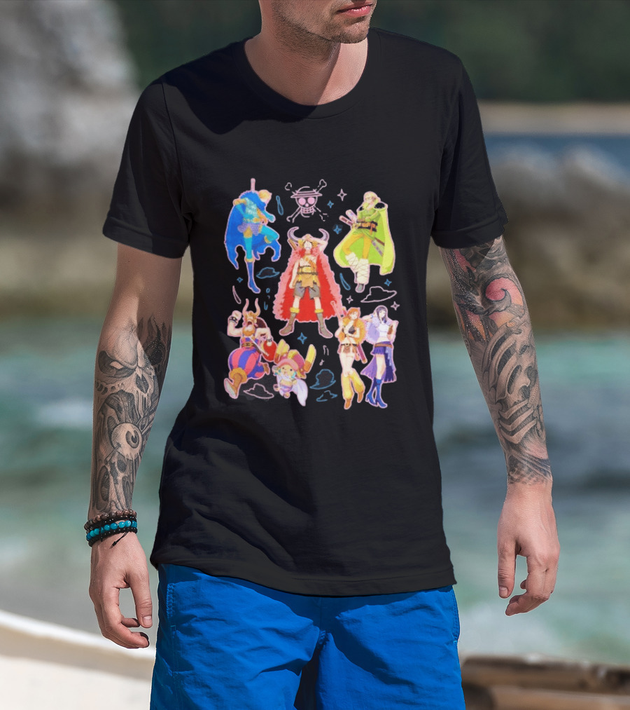 One Piece Straw Hat Pirates Collage Luffy T-Shirt