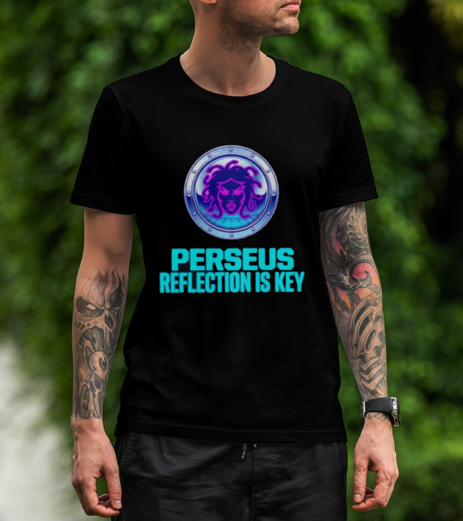 Perseus Reflection Is Key Medusa Mythology Greek Shield T-Shirt
