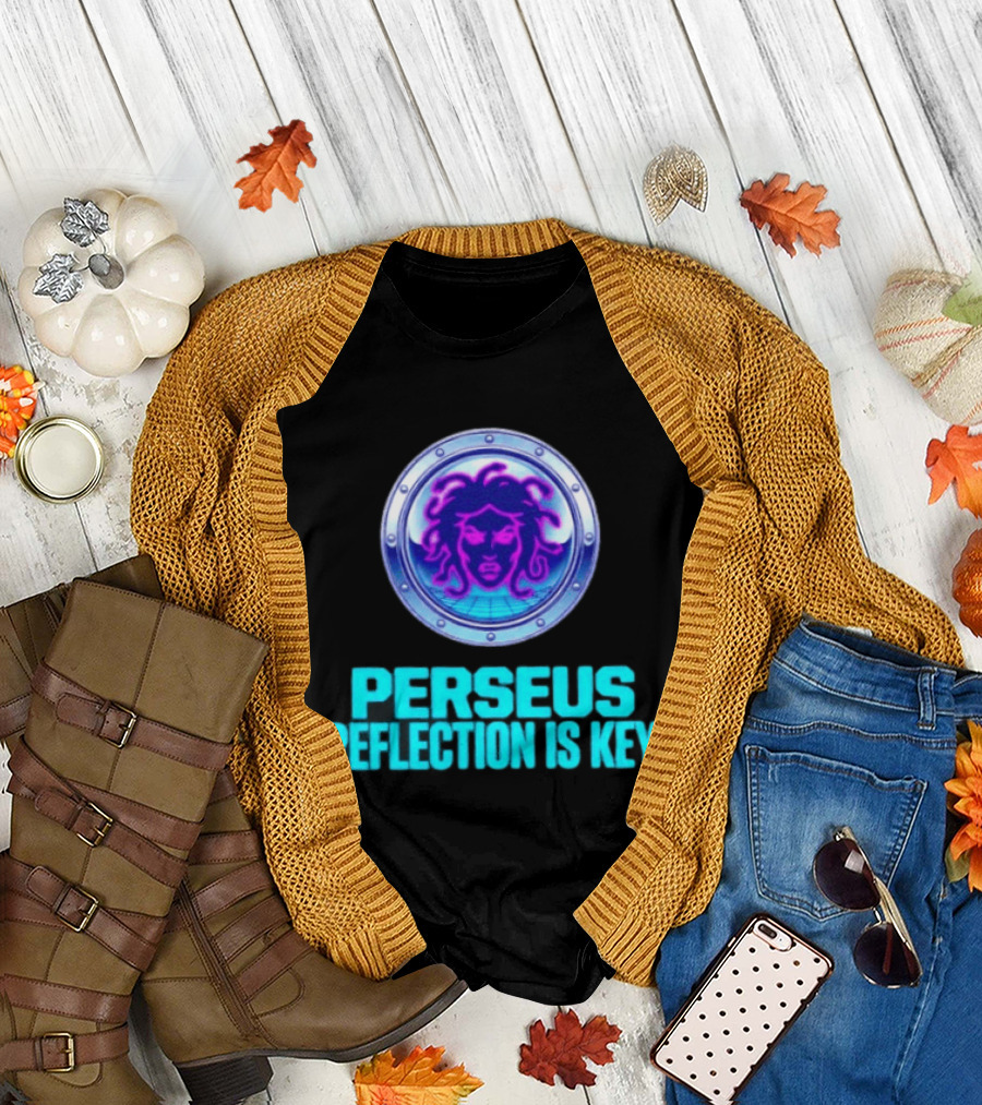 Perseus Reflection Is Key Medusa Mythology Greek Shield T-Shirt