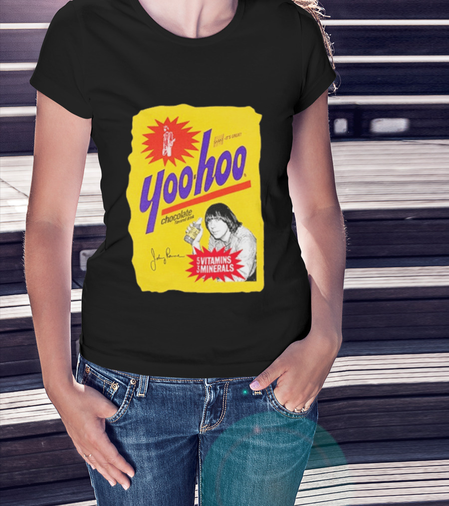 Johnny Ramone Yoo Hoo Chocolate Drink 5 Vitamins 3 Minerals T-Shirt