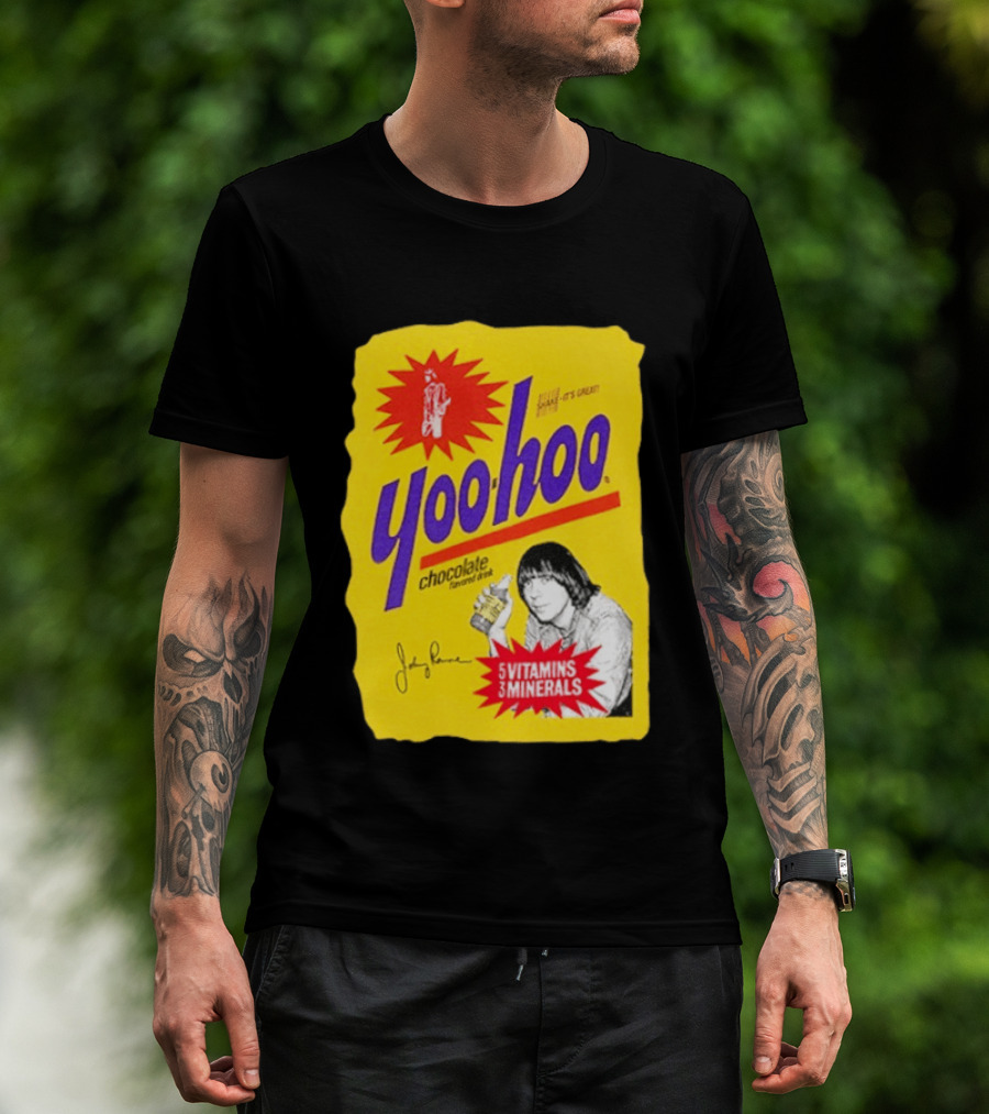 Johnny Ramone Yoo Hoo Chocolate Drink 5 Vitamins 3 Minerals T-Shirt
