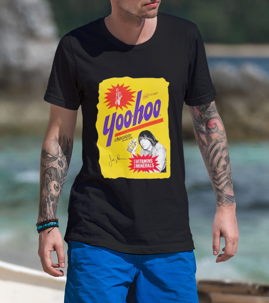Johnny Ramone Yoo Hoo Chocolate Drink 5 Vitamins 3 Minerals T-Shirt