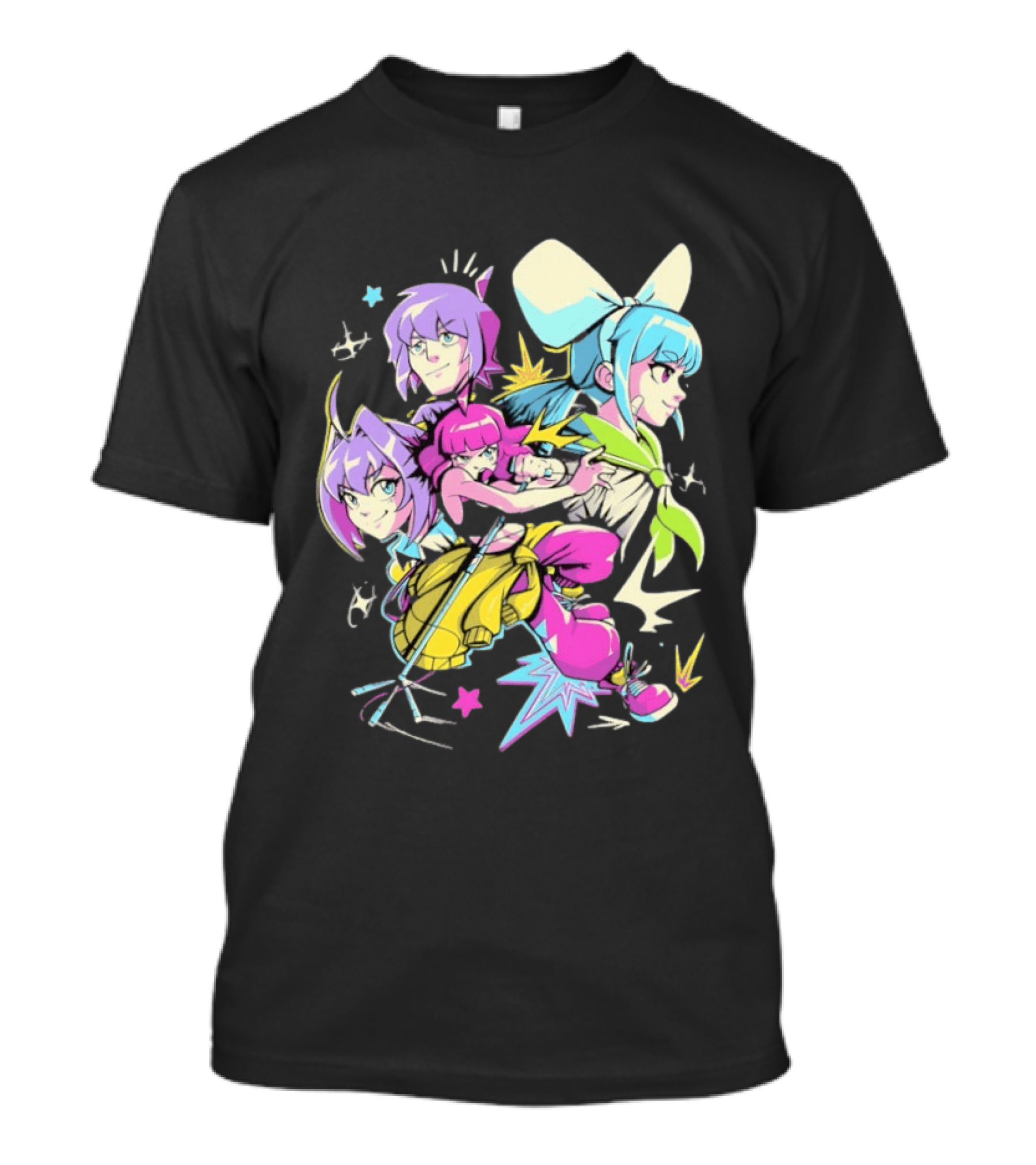 Unbeatable Video Game Anime Characters Colorful T-Shirt