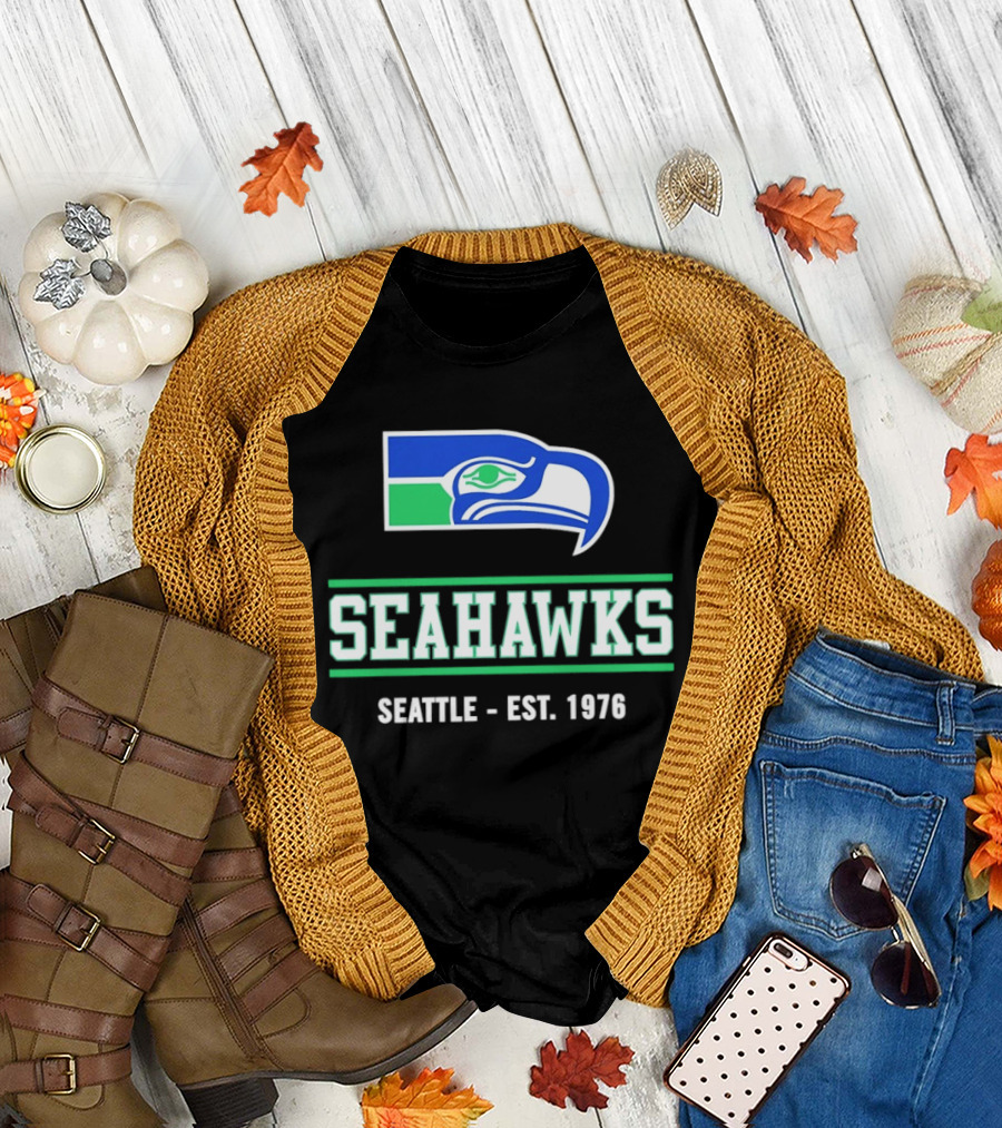 Seattle Seahawks Est 1976 Retro Team Logo Classic NFL Fan T-Shirt