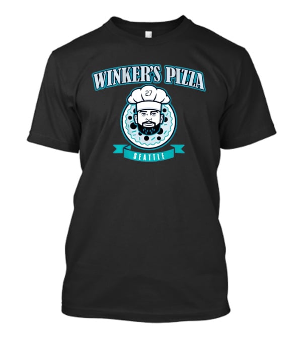 Winker's Pizza Seattle Mariners Jesse Winker 27 Chef T-Shirt