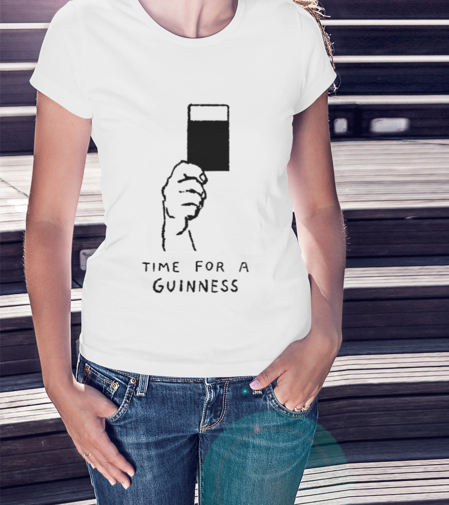 Time For A Guinness Beer Stout Irish Pub Cheers Hand Holding Pint T-Shirt