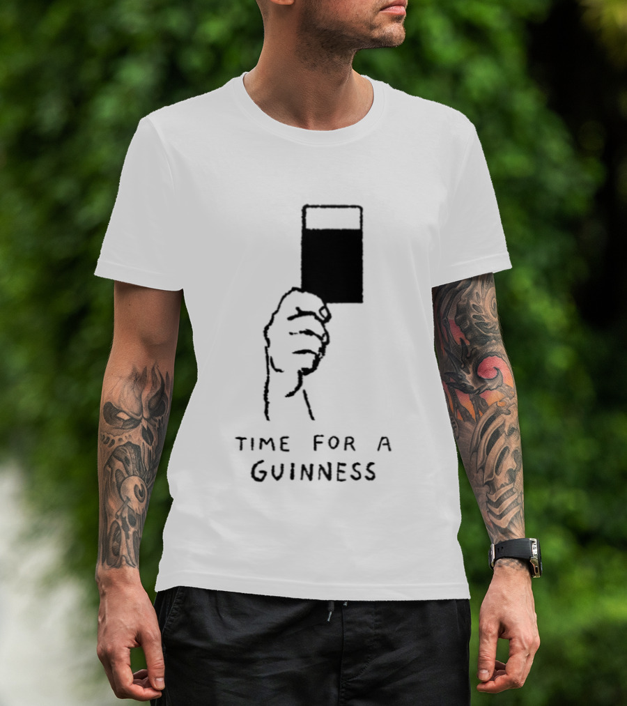 Time For A Guinness Beer Stout Irish Pub Cheers Hand Holding Pint T-Shirt