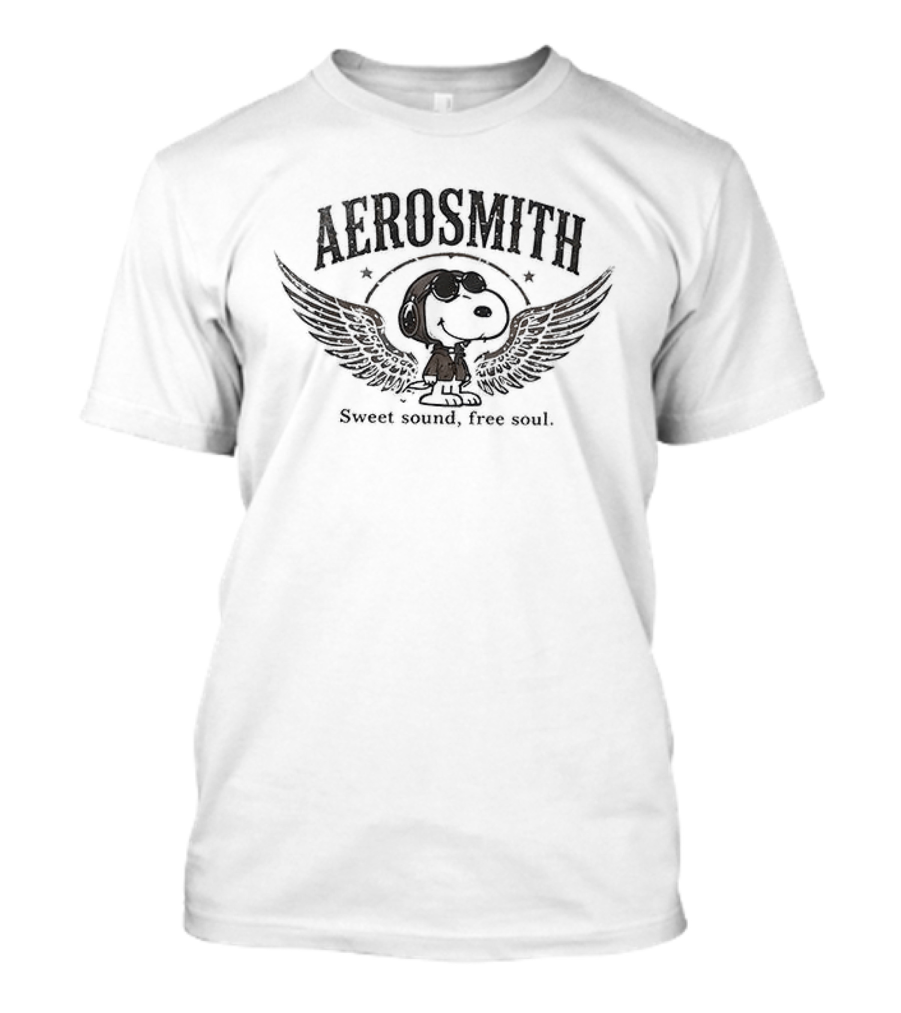Aerosmith Peanuts Snoopy Sweet Sound Free Soul Winged T-Shirt