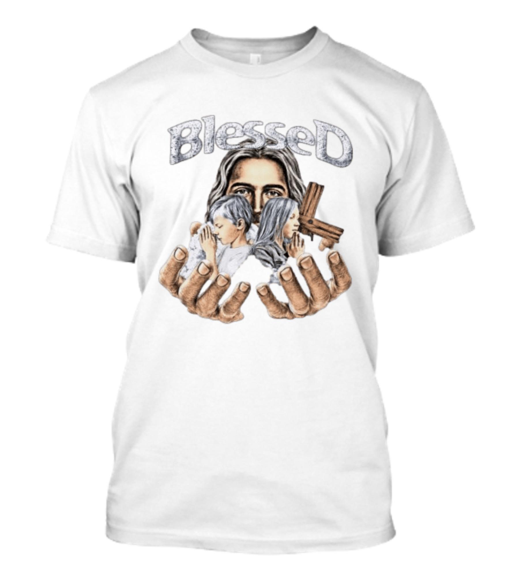 Blessed Jesus With Children And Cross In Hands T-Shirt