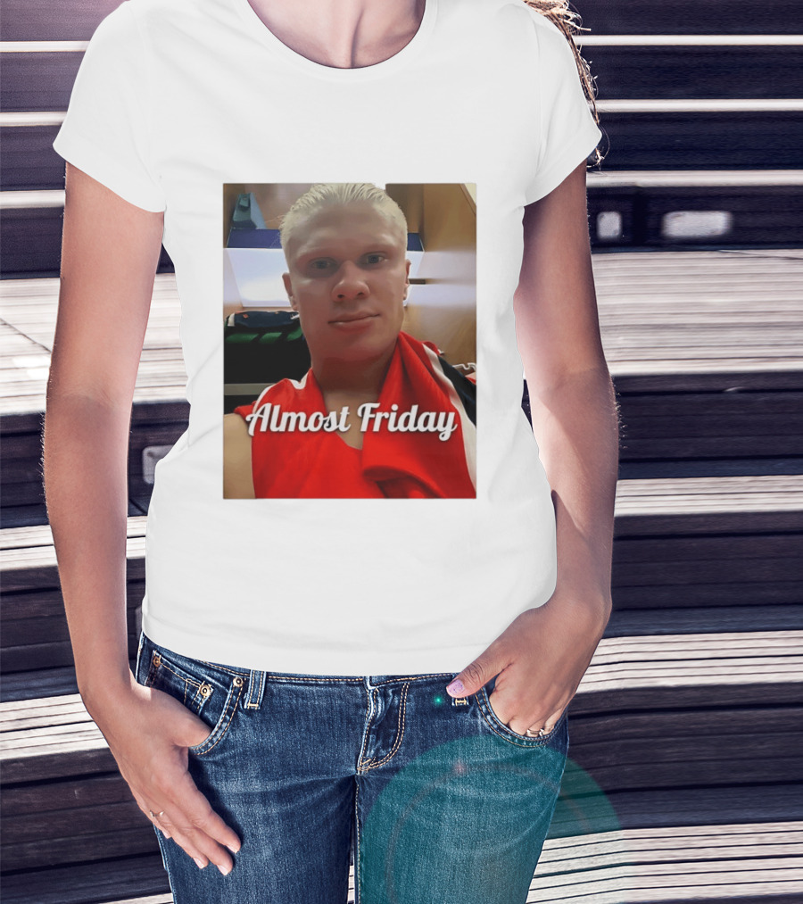 Haaland Selfie Almost Friday Locker Room Photo T-Shirt