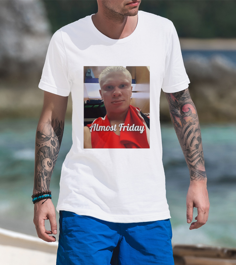 Haaland Selfie Almost Friday Locker Room Photo T-Shirt