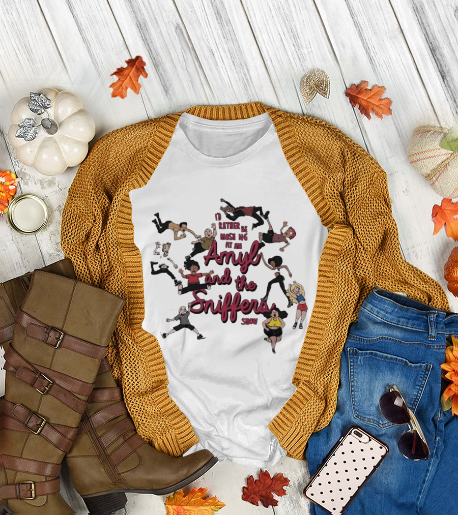 I'd Rather Be Moshing At An Amyl And The Sniffers Show Animated Characters T-Shirt