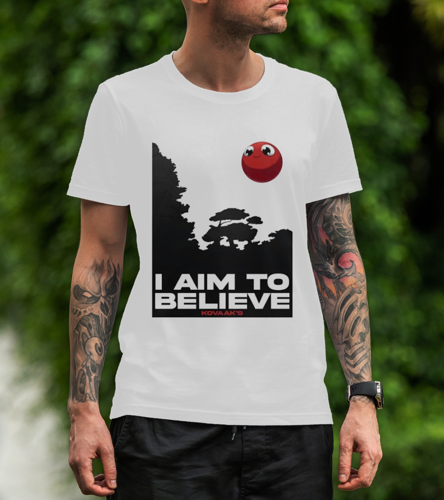 Kovaak's I Aim To Believe Red Ball T-Shirt