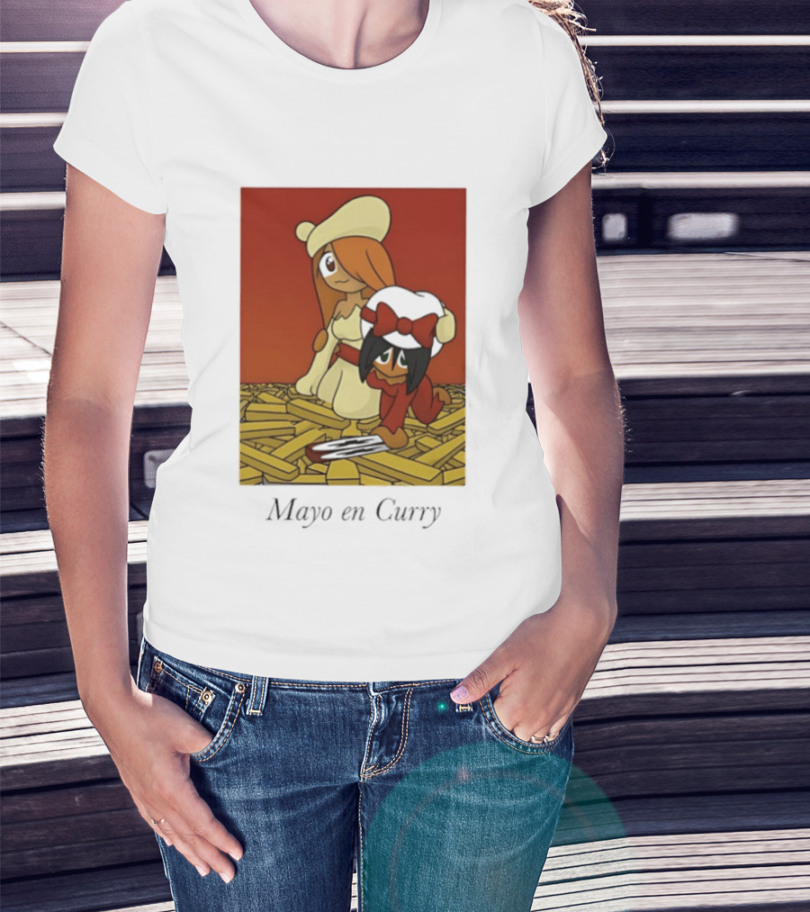 Mayo En Curry Anime Characters On Fries T-Shirt