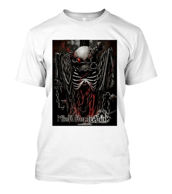 Nier Replicant Red Eye Skulls Chains Grim Aesthetic T-Shirt