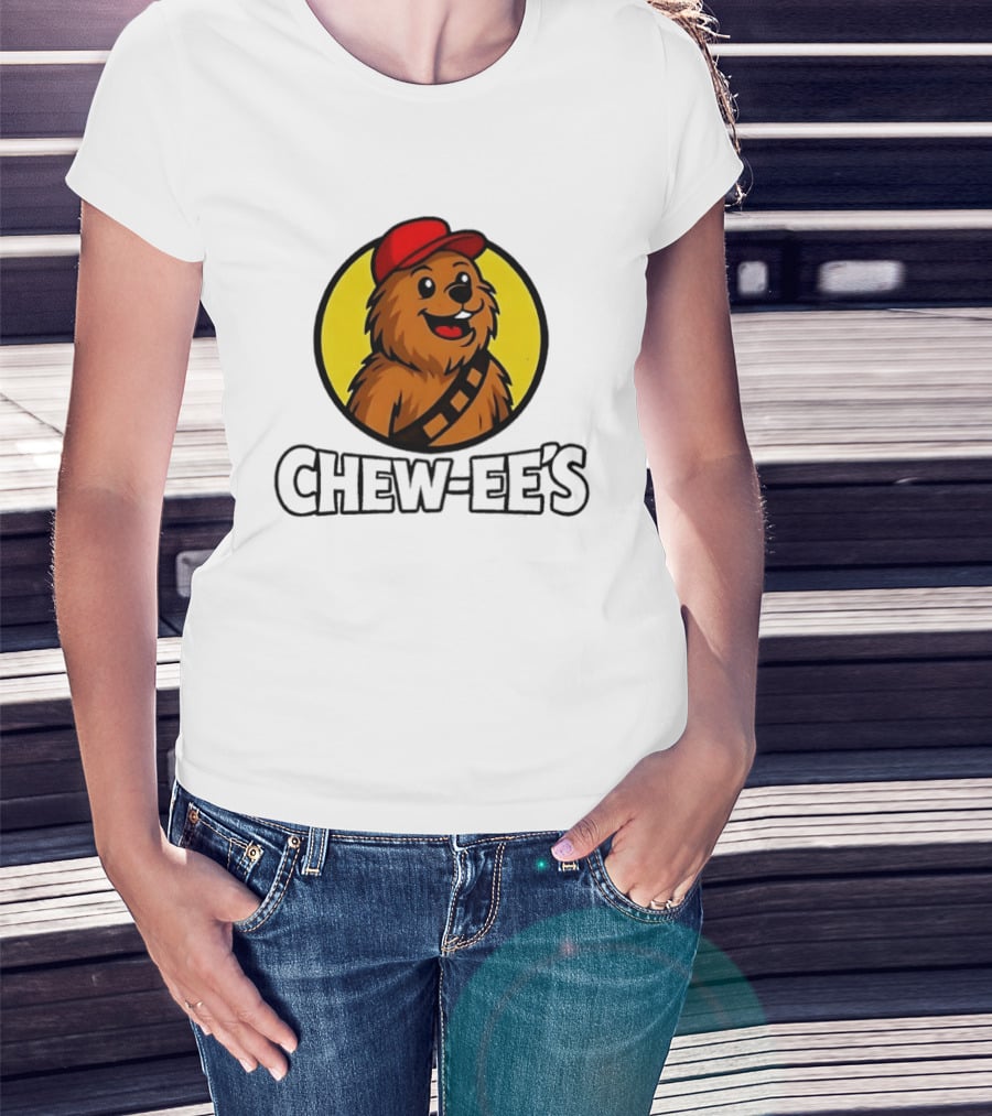 Chew Ee's Chewbacca Fast Food Character With Red Cap T-Shirt